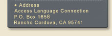 Address: P.O. Box 1658 Rancho Cordova, CA 95741